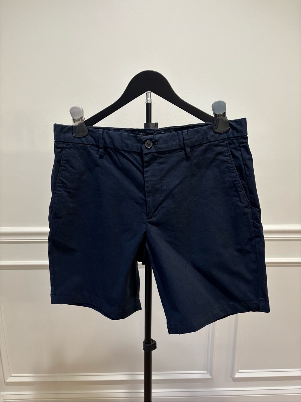 Banana Republic Navy Flat-Front Cotton Shorts